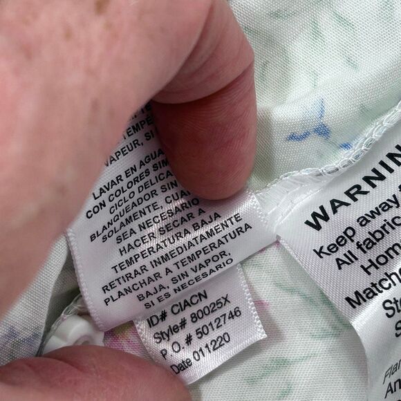 Lanz of Salzburg Dress Women 1X Multicolor Floral Button Up Cotton Floral Belted - Picture 10 of 16